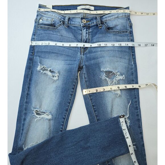 KanCan Destroyed distressed skinny jeans light medium wash KC8104 W7/27 - Picture 5 of 7